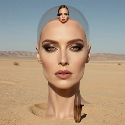 walter white in the desert, female face, feminine face, pretty face, beautiful face, intricate details, full body, makeup