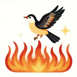 a bird rising above the flames, mexican folk art, native american folk art, relief engraving, framed art, simple, deep black shading, mild expressionism, award winning
