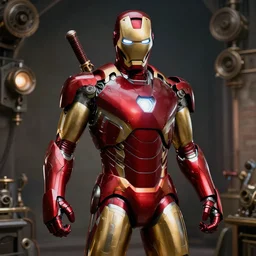 Iron Man in the style of steampunk