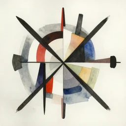 dream by kazimir malevitch symmetrical geometrical suprematism minimalism watercolor inks
