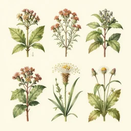 magical and medicinal plants, illustrated from nature. highly detailed botanical illustration