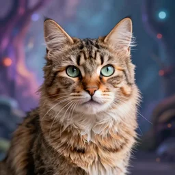 photo portrait of a cat made in a professional studio, professional portfolio of a cat, trending on artstation, super detailed, everything in a beautiful light, stylishly designed background, fantasy art, photoshop