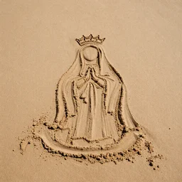 photography virgin mary form in sand - 4
