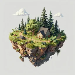 island floating in the air, elaborate coherent digital art, matte painting trending on artstation
