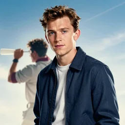 Tom Holland, movie poster, starring as Marty mcfly, back to the future