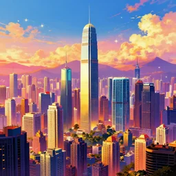 fallout hong kong skyline concept art, vibrant colors, japanese anime, 8 k hd, high details, trending on artstation