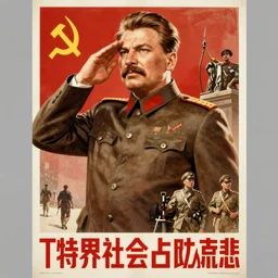 Soviet propaganda poster with Stalin calling on the world community to fight against Nazism, Ultra Detailed, soviet realism