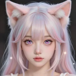 nekopara fantastically detailed eyes cute girl portrait with fantastically detailed cat ears!!!!!!!!!!!! by Lajos Berán, Albert Bierstadt, Robert Henderson Blyth, Claude Bonin-Pissarro, Sandro Botticelli, unreal Engine Fantasy Illustration. award winning, Artstation, Hyperdetailed, 8k resolution ethereal bloom effect in pastel colours