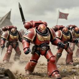 classic world war 2 photo of a warhammer 4 0 k space marine charging normandy,