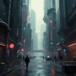 a cyberpunk backstreets of a futuristic city by bellotto bernardom, rob gonsalves and kim keever