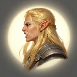 side profile centered painted portrait, blonde elf ranger, rage, d & d, gloomhaven, matte painting concept art, art nouveau, beautifully backlit, swirly vibrant color lines, fantastically gaudy, aesthetic octane render, 8 k hd resolution, by ilya kuvshinov and cushart krentz and gilleard james
