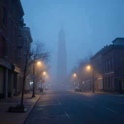 washington main street, lonely, midnight, fog, no lights