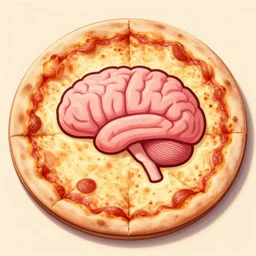 pizza with a brain on it