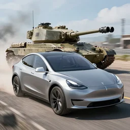 tesla car in war thunder witg tanks