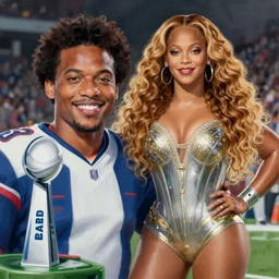 detailed painting of nathan fielder as beyonce on the superbowl, sharp high quality
