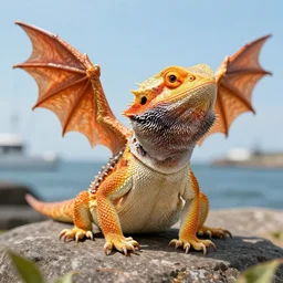 a bearded dragon inspired dragon with wings in providence, rhode island