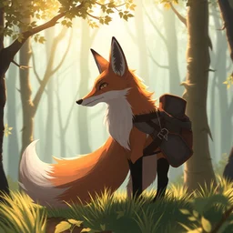 an anthropomorphic medieval fox in the forest, trending on artstation, trending on furaffinity, digital art, lineless, by kawacy, anime, furry art, warm light, backlighting