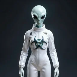 alien ( 1 9 7 9 ) in white tight biohazard suit, render, volumetric light, artstation, digital art