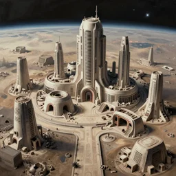 Space city ruins from outer space, Jessica Rossier color scheme, matte painting by Ruan Jia, featured in artstation, octane render, cinematic, elegant, intricate, 8k, HDR