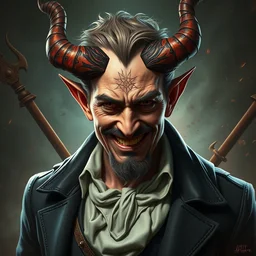 full body portrait of viktor orban as the gay devil of lgbtq hell, satanic, greek, quirky smile, intricate, highly detailed, digital painting, artstation, concept art, sharp focus, cinematic lighting, illustration, art by artgerm and greg rutkowski, alphonse mucha, cgsociety
