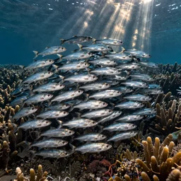 a shoal of herring spawning on a maerl bed