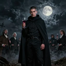 portrait of a ( ( ( wine ) ) ), ( ( dotado joven hombre peruano ) ), black cloak, tormenta y magia, la luna, pelo buzzed, concept character, by greg rutowski and oi and mucha and bierstadt and remington, trending on artstation