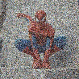 Spiderman change into stone