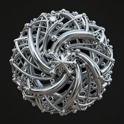 an intricate and highly detailed 3d sculpture of a fractal made of chrome
