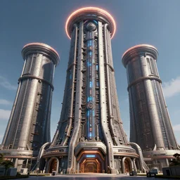 3 d sculpt of massive town hall cylindrical beveled architecture, massive pipeline with layered complex cyberpunk'scifi digital movie camera'' power station'complex industrial military building facade, halo, star wars, ilm, star citizen halo, mass effect, high tech industrial, doom eternal, artstation unreal