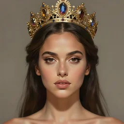 highly detailed portrait of ana de armas as an elegant goddess, ornate crown, beautiful symmetrical face, digital painting, artstation, concept art, smooth, clear focus, illustration, greg rutkowski, artgerm, global lighting, detailed and fantasy