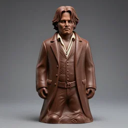 chocolate! sculpture of johnny depp, chocolate art, studio lighting