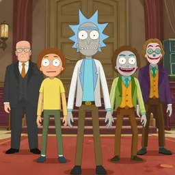 Pixar animated character who's a combination of Travis Bickle, Tyler Durden, Rick from Rick and Morty, The Wolf of Wall Street, Scarface, Don Draper, Walter White, the guy from A Clockwork Orange, The Joker and Patrick Bateman, 3D animated CGI cartoon 8K screenshot, trending on IMDB