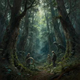 An epic forest of enchantment, by Wayne Barlowe, by Ivan Aivazovsky, by Bruce Pennington, by Paul Lehr, masterpiece, oil on canvas, trending on artstation, top on pixiv, cinematic composition, dramatic scene, beautiful aesthetic lighting, artgem, horror, fantasy, concept art, sharp, high details, hyper-detailed, astrophotography, no frames, 8K