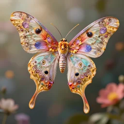 profile of a fuzzy, flowery, elegant, kaiju moth dragon, vibrant colour palette, bokeh, digital art, alphonse mucha, rhads, ross tran, artstation, artgem, octane render, 1 6 k