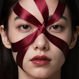 chaotic burgundy satin ribbons instead of skin build image of face, one point perspective, moebius, bao pham, donato giancola, larry elmore, masterpiece, trending on artstation, featured on pixiv, cinematic composition, beautiful lighting, sharp, details, hyper - detailed, hdr, 4 k, 8 k