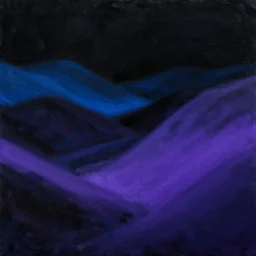 blue and purple hues on black, blurry, subtle lines, oil painting, artstation