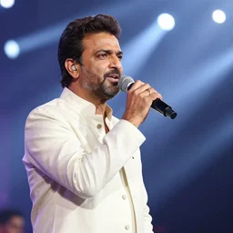 Imran Khan hosting a big concert, flashing lights, cinematic angle