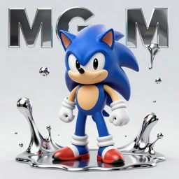 sonic the hedgehog in a surreal, sharp, detailed professional, high quality airbrush art MGMT album cover of a chrome dissolving LSD DMT blue sonic the hedgehog surfing through cyberspace made of eyeballs, checkerboard horizon , 1990s 1992 Sega Genesis video game album cover