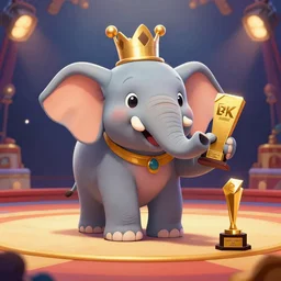 happy elephant on circus, 4k, winning awards, HD