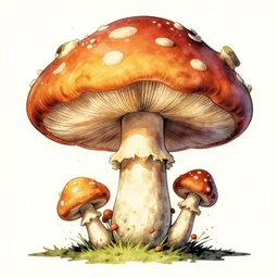 a Mushroom explosion in the style of Dan Mumford and Moebius