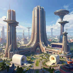 a beautiful colourful scifi rendering of massive utopian elegant brutalist industrial military modern cathedral buildings and mri machines, massive aircraft carrier towers futuristic modern cathedral architecture with hangar bays maschinen krieger, digital art, hyperrealist, artstation, Simon Stälenhag, greg rutkowski