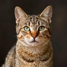 Portrait of tabby cat,  fine art, pastoral, by John Emms