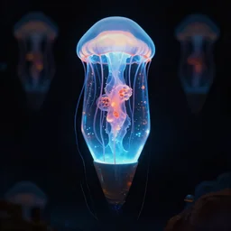 luminescent jellyfish, symmetrical, highly detailed, digital art, sharp focus, trending on art station, lava lamp