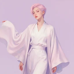 sophisticated flowing robes, pastel texture, matte painting hyperpop portrait trending on pixiv