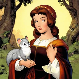 Lady with an Ermine by Leonardo comic art by Carl Barks