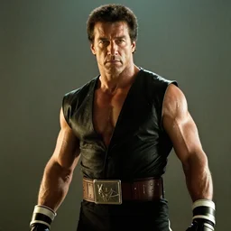 a film still of Van Damme Next in mortal kombat, dramatic lighting