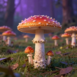 mushroom field, psychedelic