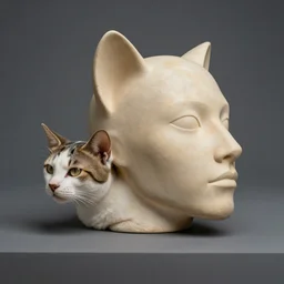 human head on cat body