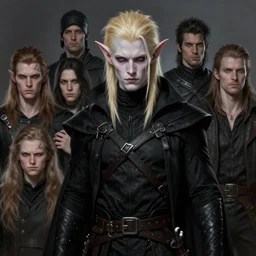 male rogue changeling, black assassins clothes, blond hair, pale skin | | realistic shaded, fine details, realistic shaded lighting painting by greg rutkowski, diego gisbert llorens, magali villeneuve, artgerm, jeremy lipkin, michael garmash, rob rey