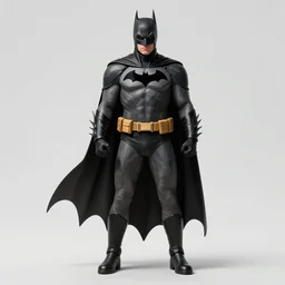 the batman, full figure character design sheet from the movie directed by denis villeneuve and david cronenberg with art direction by bernie wrightson, tim white and tim hildebrandt, wide lens